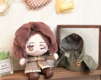 Brown Hair Golden Eyes Cotton Plush Doll Kawaii Stuffed Animal Desk Companion Anime Cotton Doll Bedroom Decor Present For Collector Gift