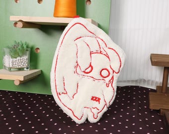 Embroidered Plush Hand Towel Coral Fleece Hanging Towel Soft Absorbent Kitchen Bathroom Cleaning Cloth Cute Decorative Drying Towel