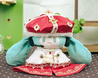 Vocaloid Miku Plush King Outfit Anime Plüsch Puppe Kleidung Handmade Soft Cotton Royal Accessoire Set Otaku Geschenk Puppensammler Anime Plüschtier