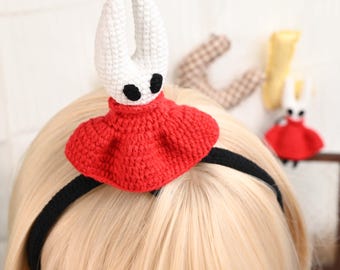 Handmade Knitted Spider Bug Headband Women Kids Anime Gaming Cosplay Needle Warrior Red White Yarn Hair Accessory Insect Prop Gift