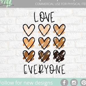 Classroom sign Equality and Diversity Love Everyone SVG cut file for Cricut