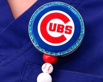 Blauer Baseball-Ausweishalter, Glitter-Ausweishalter, Sportfan-Accessoire, Krankenschwester oder Lehrer