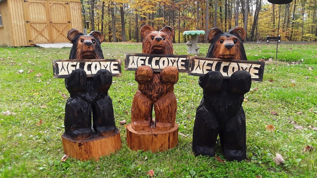 鷹と熊 図録 Vintage Carved Wooden Bear & Hawk 図録│ 鷹と熊