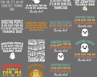 Ghosting People Is Easy PNG, Funny Halloween Quote Clipart, Retro Humor Digital Download