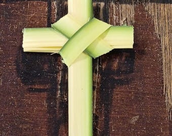 4" Palm Crosses for Palm Sunday Fresh Florida Liturgical Supplies Handmade Church Decor