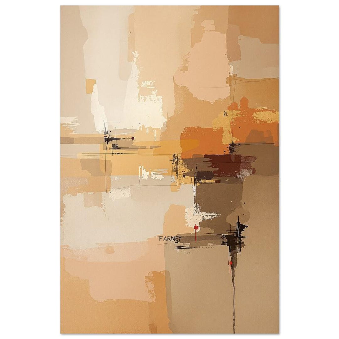 Abstract Color Field Art in Bold Earth Tones for Contemporary Decor ...