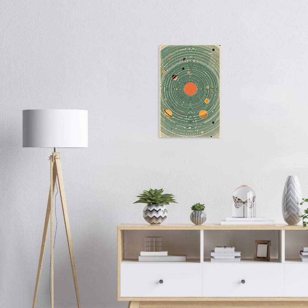 Retro Solar System Poster Retro Futurism Space Diagram Mid Century ...