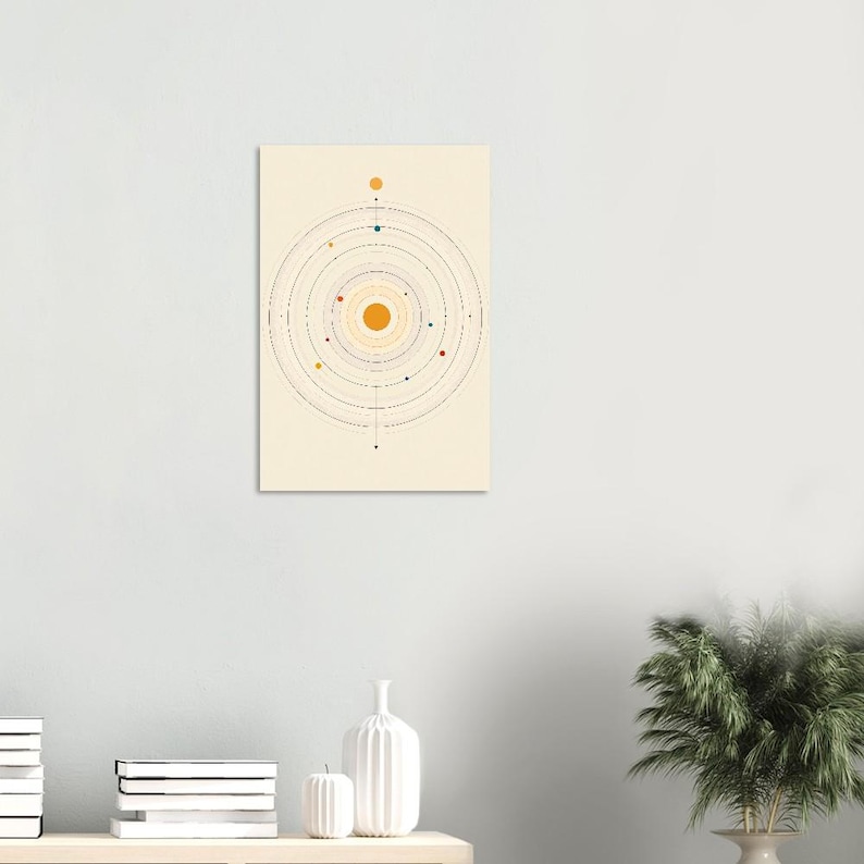 Retro Solar System Orbital Diagram Print, Mid-century Science ...
