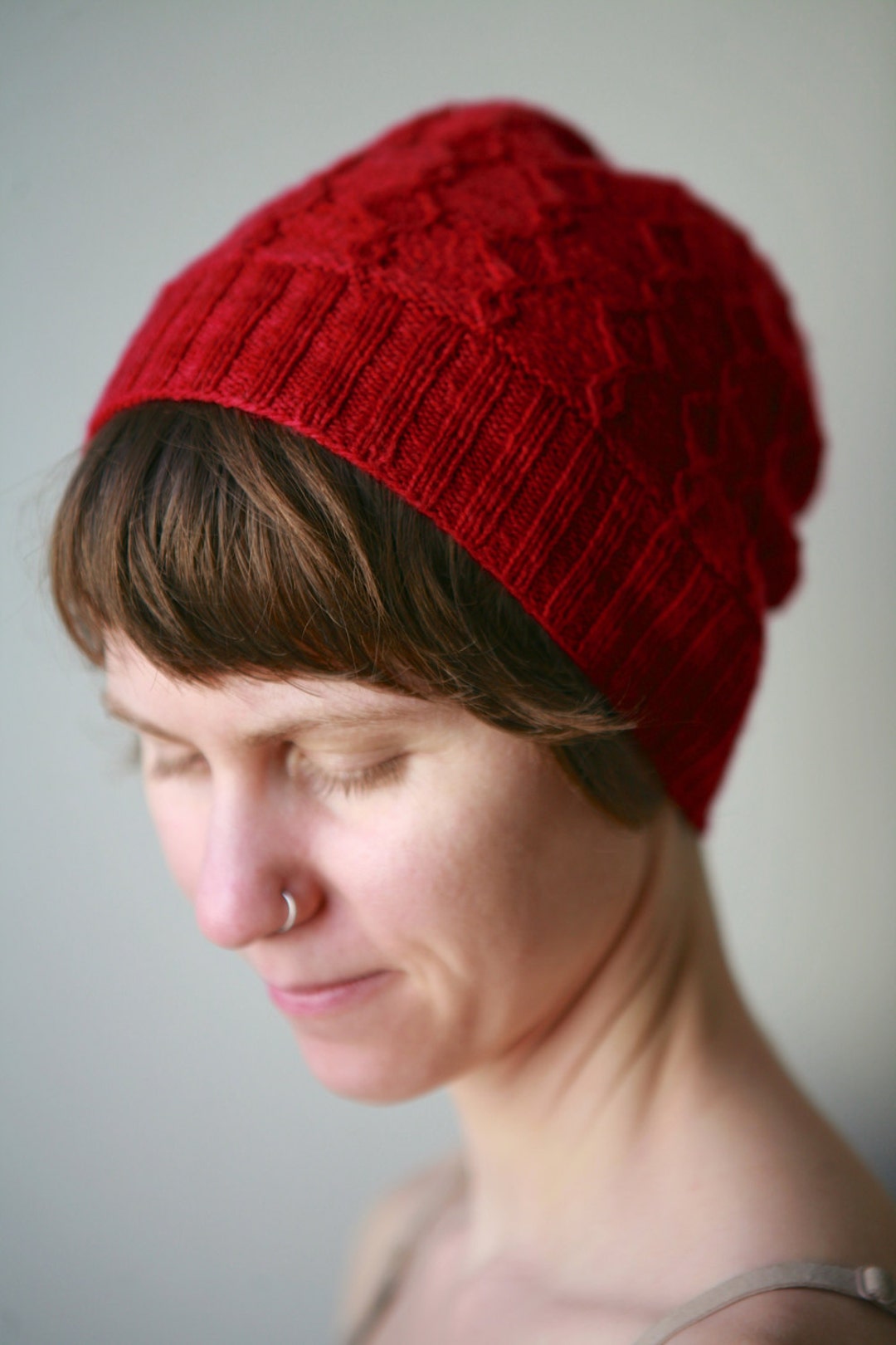 Azurite Twisted Stitch Beanie Hat PDF Knitting Pattern - Etsy