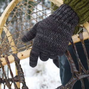 Char Textured Mens Unisex Wool Gloves PDF Knitting Pattern