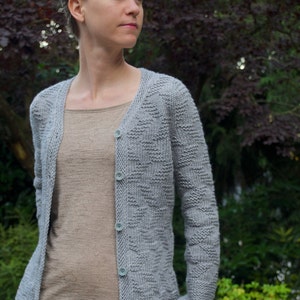 Escalier Textured Cardigan Sweater PDF Knitting Pattern