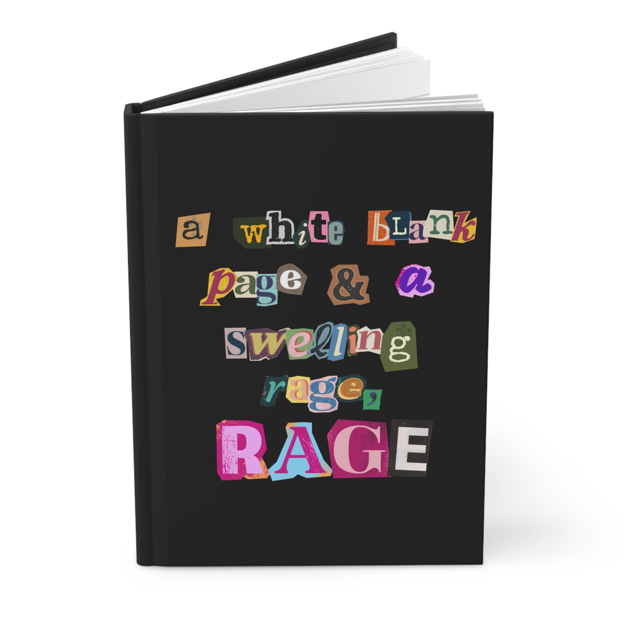 Printable Rage Journal A White Blank Page and a Swelling Rage Lyric Hardcover Journal ...