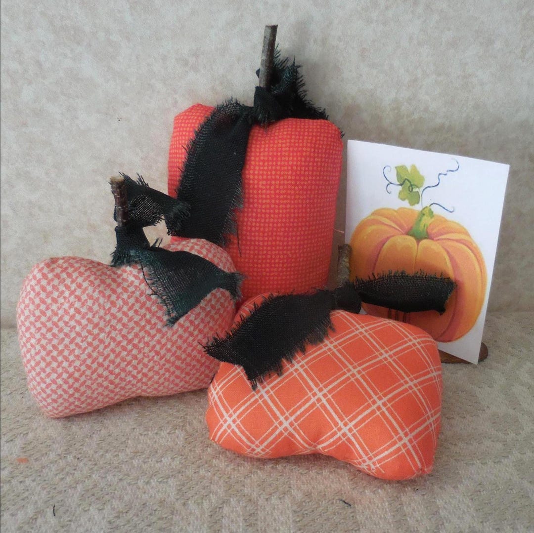 Farmhouse Fall Mini Pumpkin Tucks Primitive Bowl Fillers Tier Tray ...