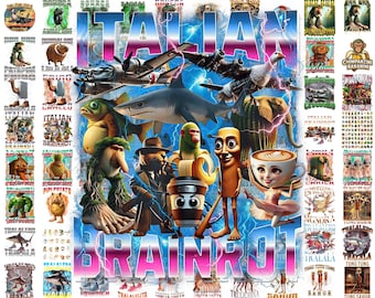 Italian Brainrot PNG Bundle, Funny Meme Clipart,Tralalero Tralala, Bombardino Cocodrilo, Rhino Toasterino