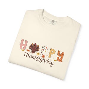 Happy Thanksgiving Turkey Graphic T-shirt | Fall Thanksgiving Tee