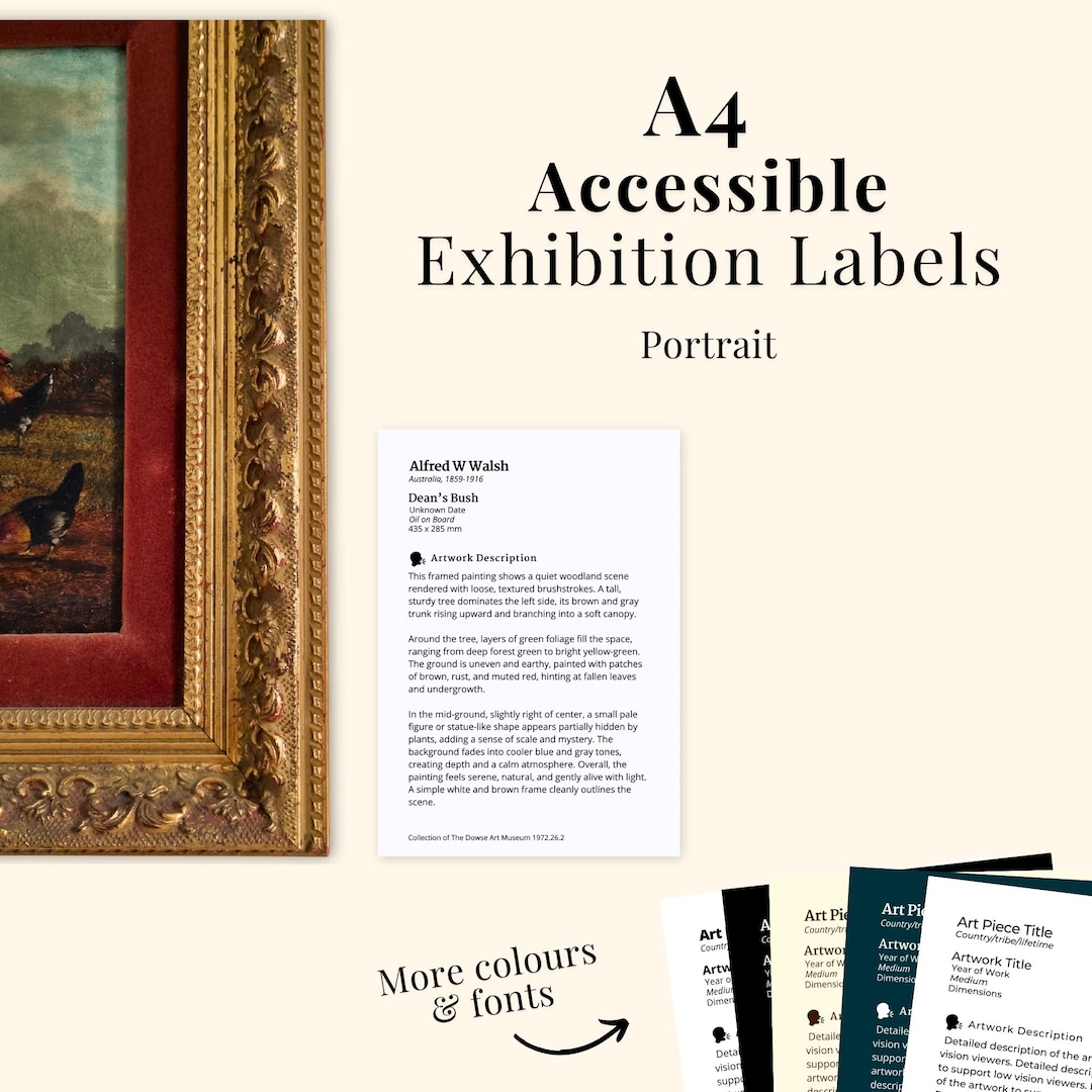 Accessible A4 Art Exhibition Label Digital Template Customizable ...