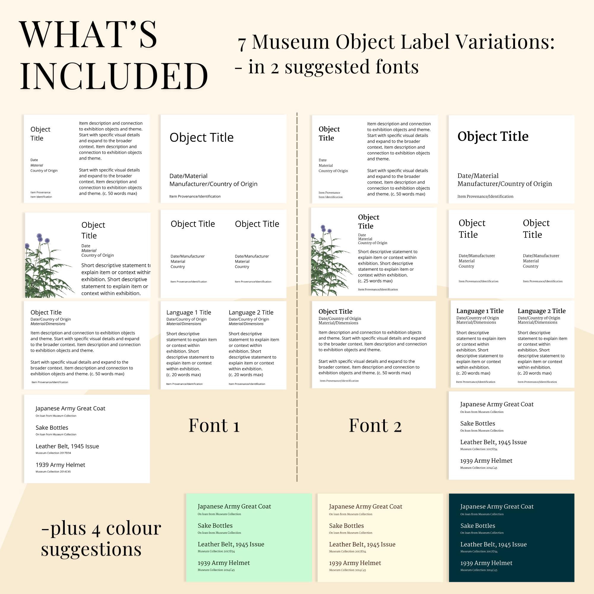 Outdoor Object Label Printable A5 Museum Object Label Landscape | Digital Template for ...