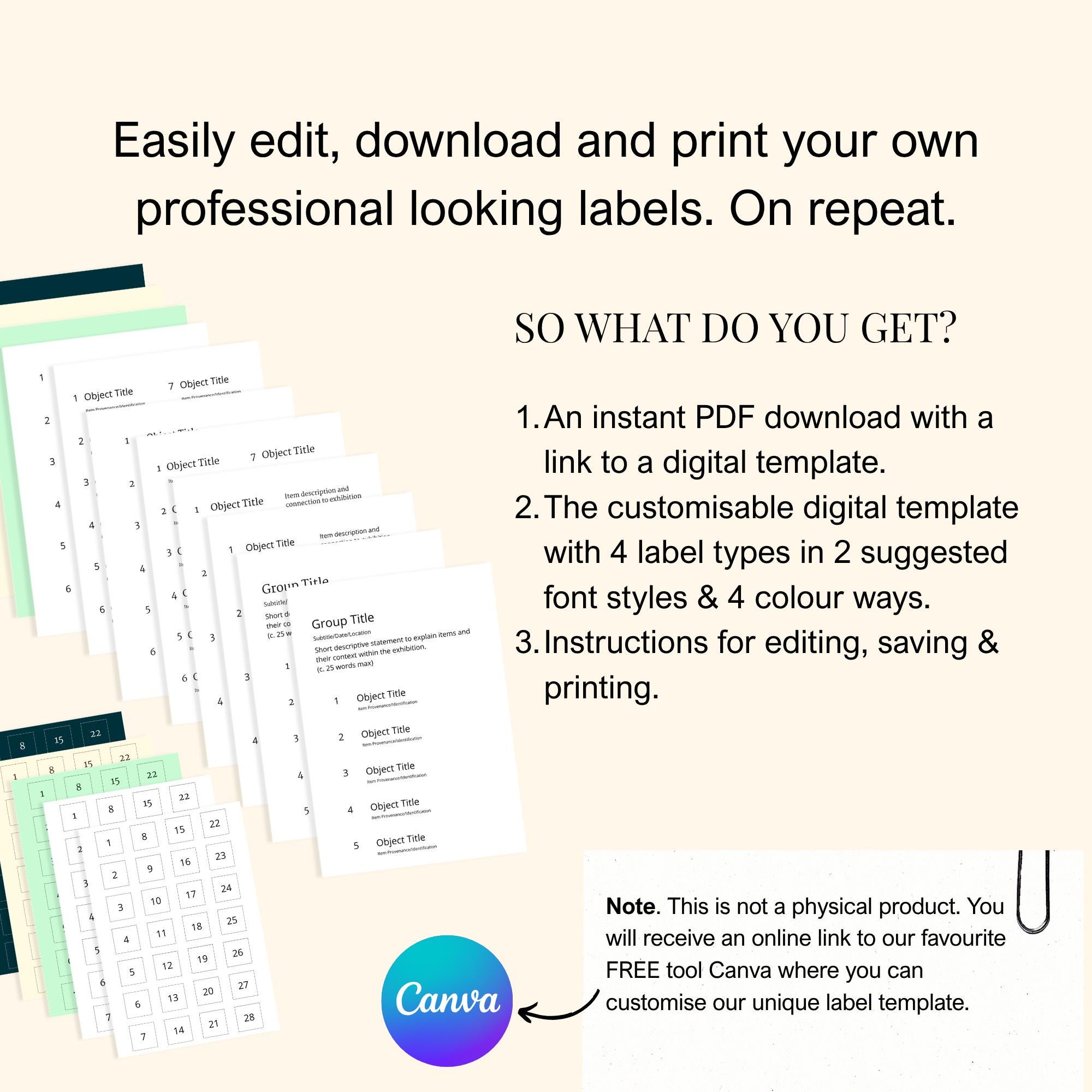 Printable A4 Multiple Object Label Portrait| Digital Template for ...