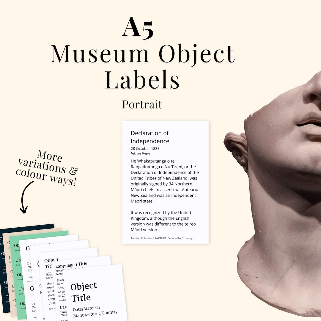 Objects With Label Part Printable A5 Museum Object Label Portrait| Digital Template for ...