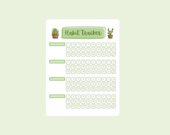 Monthly Habit Tracker, Goal Setting, Printable PDF (Digital File)