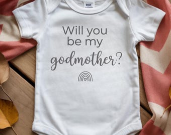 Body para bebé "¿Quieres ser mi madrina?", Regalo adorable para proponer ser padrino/madrina, Regalo para padrino/madrina, Ropa para bebé para revelar el bautizo