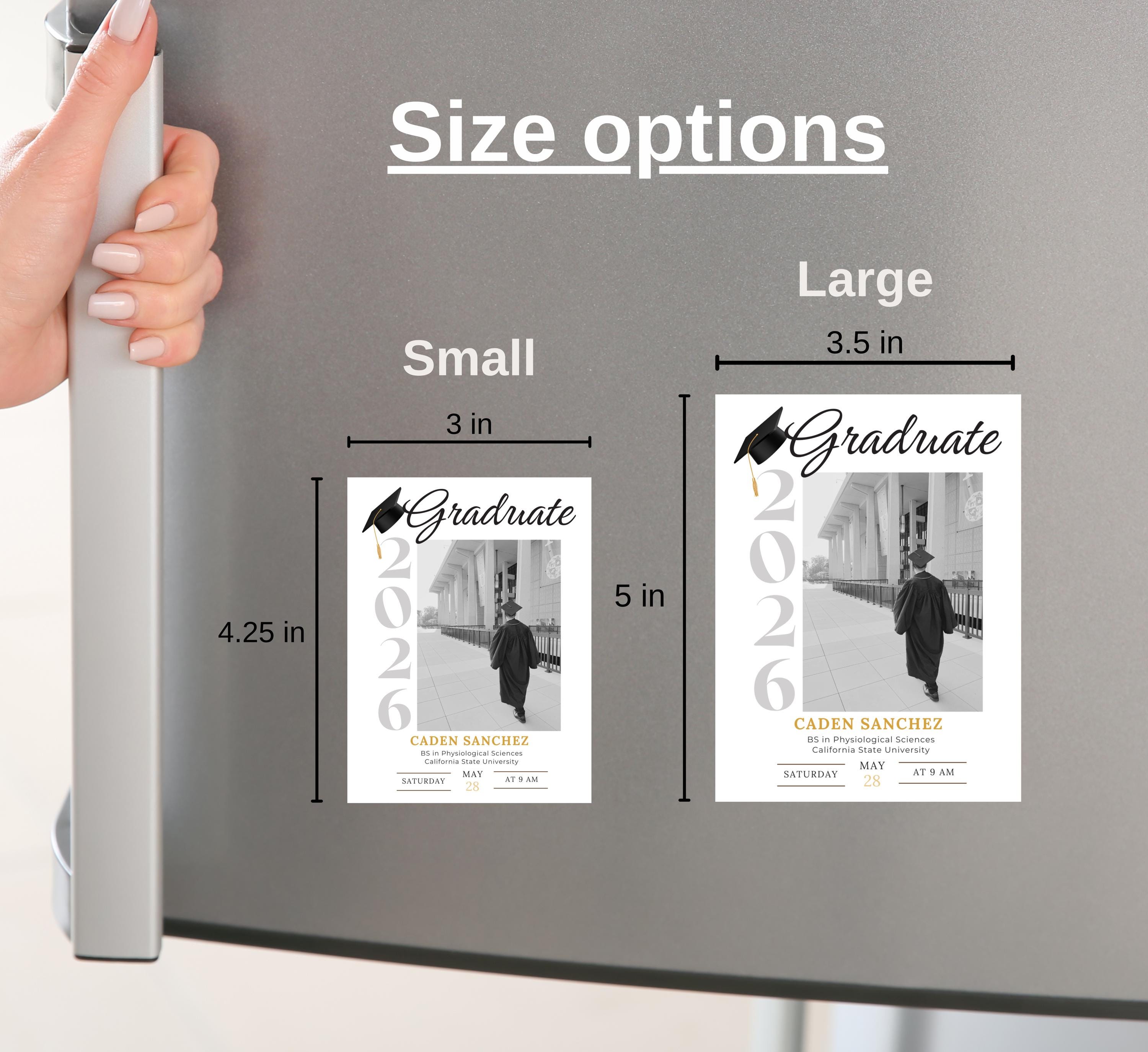 Custom Graduation Photo Magnet Announcement Classic Design - Etsy