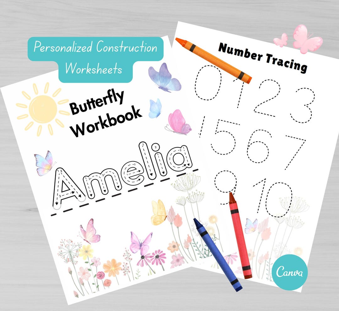 Personalized Custom Made Printable Butterfly Activity Worksheet for ...