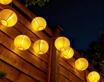 Guirnalda de luces solares para exteriores, cálidas luces LED para jardín y patio