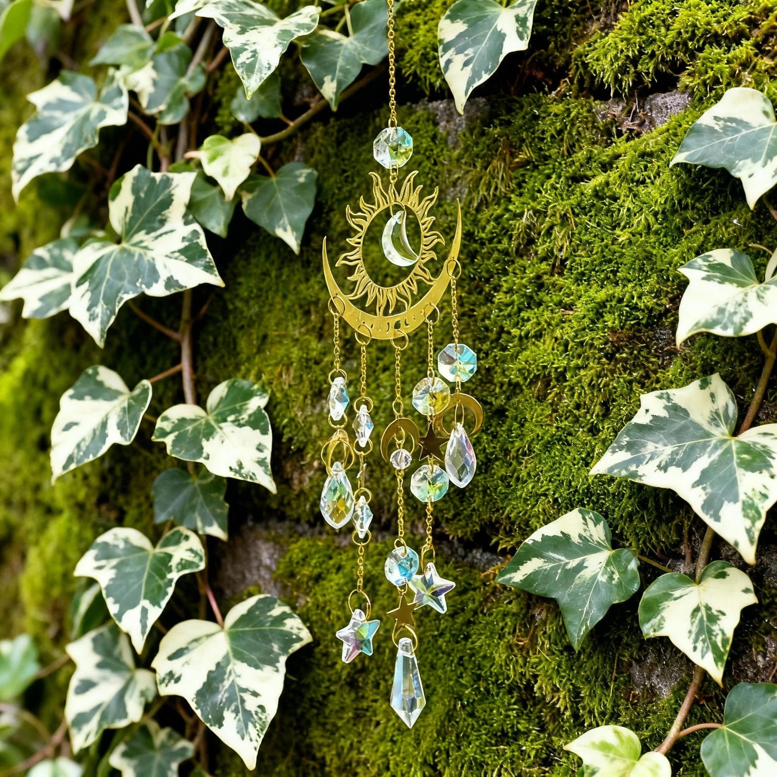 Sun & Moon Crystal Wind Chime