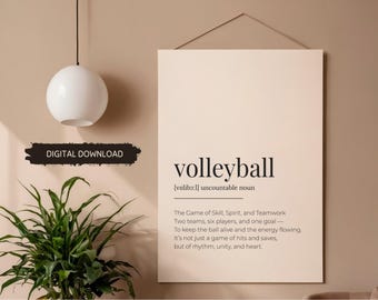 Volleyball Definition Print - The Game of Skill | volleyball gift and wall decor
