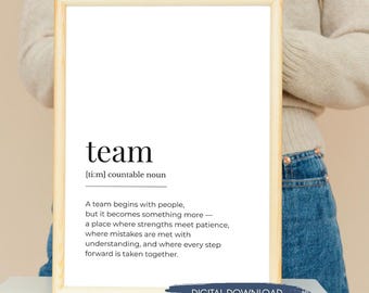 Team Definition Wall Art — Begins With People (Digital Download)