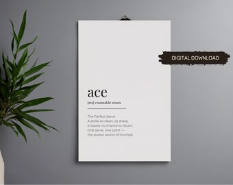 Volleyball Ace Definition Print – Sports Wall Art (Digital Download)