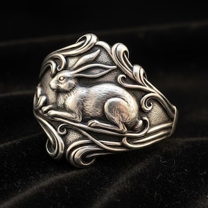 Skedring i sterlingsilver, jugendhare, återvunnet silver