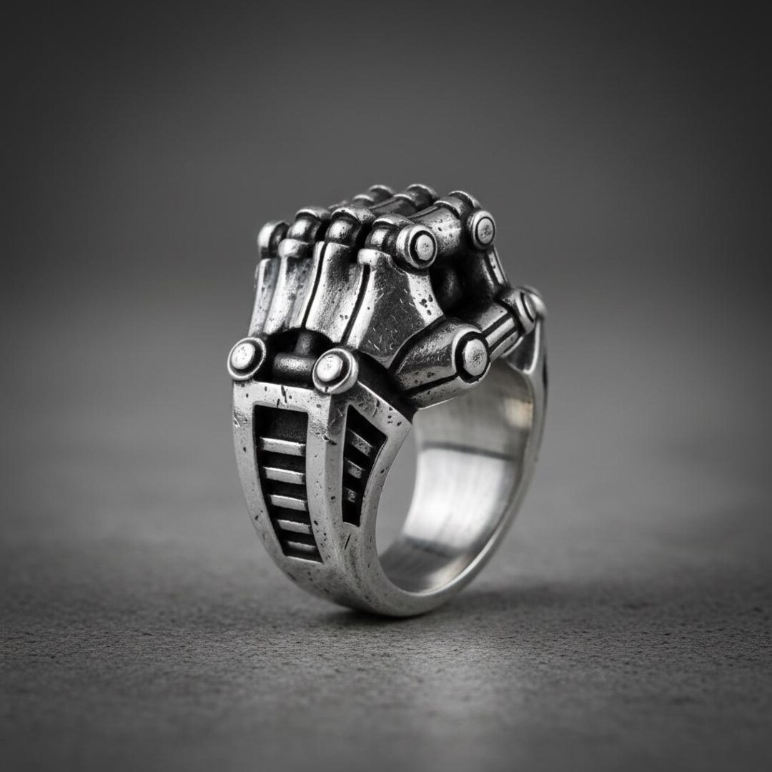Red Fist Rings Wrath Fist Sterling Silver Ring – Industrial Biker Punk Jewelry - Etsy