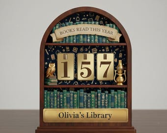suivi de lecture de livre vintage, signe personnalisé de suivi de lecture, livres lus cette année compteur et décoration de bibliothèque personnalisée pour amoureux des livres