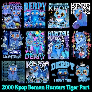 Huntrix KPop Demon Hunters Mega Bundle – + de 2000 fichiers PNG PDF SVG eps dxf | Pack de cliparts numériques KPop pour impression, Cricut, autocollants, travaux manuels