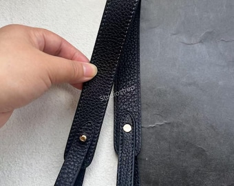 Togo leather Shoulder/Crossbody Strap-Blue Nuit, for Picotin/Evelyne/Kelly Depeches/In the loop/Lindy/More bags