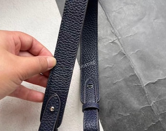 Togo leather Shoulder/Crossbody Strap-Blue saphir, for Evelyne/Picotin/Kelly Depeches/In the loop/Lindy/More bags