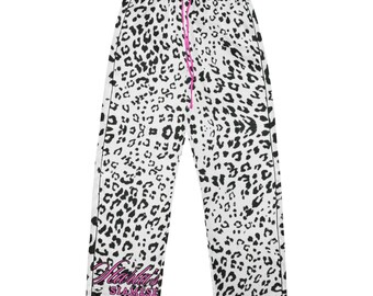 Calça de pijama feminina com estampa de oncinha branca