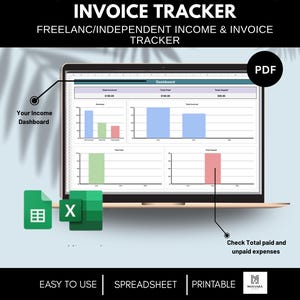 Invioce Graph Invoice Excel Spreadsheet Tracker for Yearly Expense - Etsy