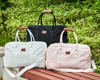 Personalized Overnight Bags,Custom Duffle Bag,Monogrammed Weekender Bags,Hand Luggage,Initial Gym Bag,Leather Tote,Travel Bag for Her
