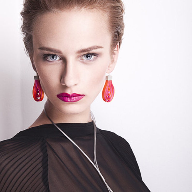 Long Fabric Earrings, Statement Earrings, Colorful Dangle&drop Earrings