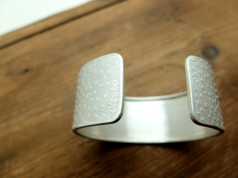 wide silver cuff, etched cuff bracelet, textured cuff, wedding silver cuff bangle, bridal cuff bracelet, wedding jewelry, minimalist cuff image 8