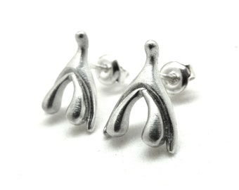 sterling silver clitoris earrings, silver earrings girl power
