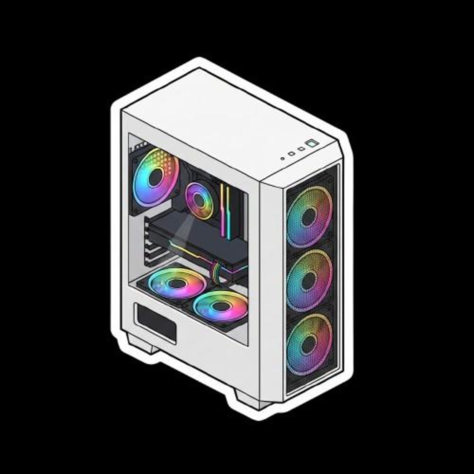 Rgb Sticker Ultimate RGB White Build: Isometric PC Sticker - Etsy