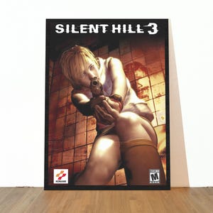 Lámina de terror de Silent Hill 3 con Heather Mason, arte de pared de juego retro de PS2