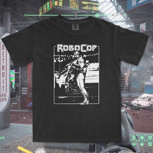 Koszulka RoboCop, koszulka z filmu z lat 80., prezent retro science fiction, wygodne kolory