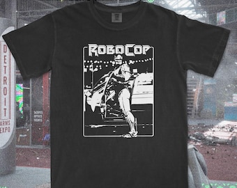RoboCop-shirt, vintage jaren 80 filmshirt, retro sciencefiction actiecadeau, Comfort Colors