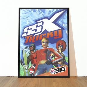 Póster de SSX Tricky, arte retro de snowboard para PS2