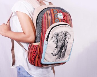 Himalayan Hemp Backpack: Organic Cotton Boho Travel Rucksack  display picture 1